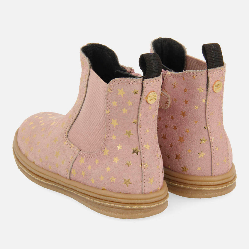 SUEDE BOOTS WITH STARS AND LEATHER DETAILS
