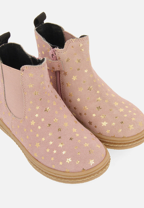 SUEDE BOOTS WITH STARS AND LEATHER DETAILS