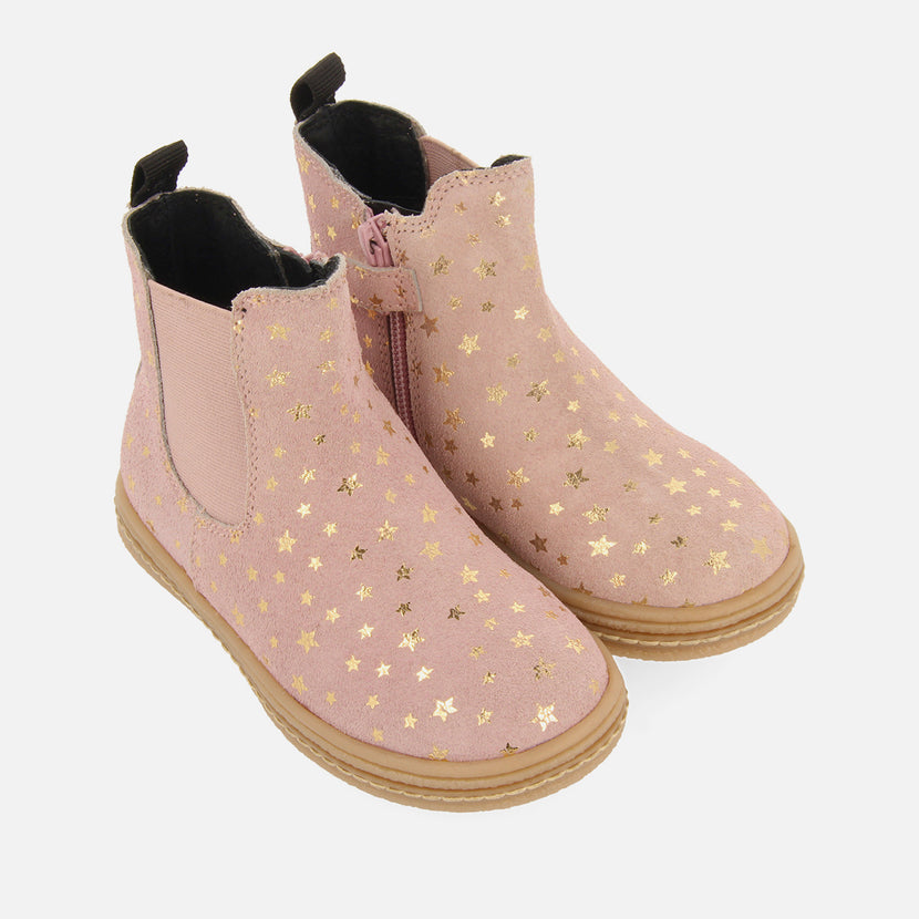 SUEDE BOOTS WITH STARS AND LEATHER DETAILS