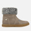 SUEDE LEATHER BOOTS WITH FUR ON THE SIDE