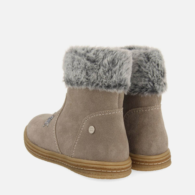 SUEDE LEATHER BOOTS WITH FUR ON THE SIDE