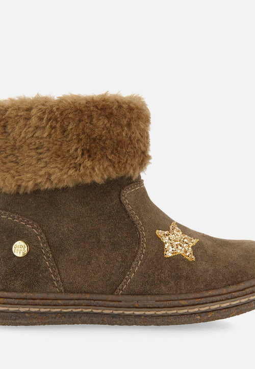SUEDE LEATHER BOOTS WITH FUR ON THE SIDE