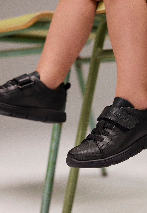 SCHOOL LEATHER TENNIS SHOES WITH ELASTIC LACES HEILIG