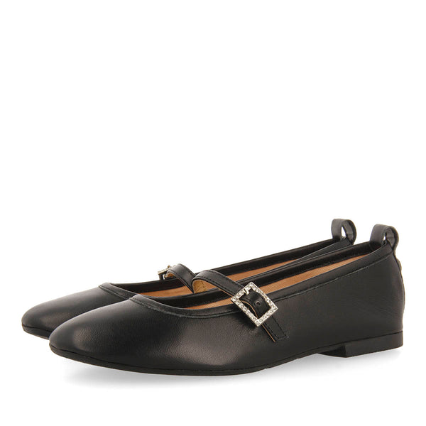 BALLET SLIPPERS WITH STRASS IN LEATHER PALERMO