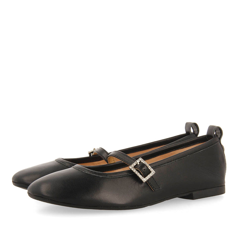 BALLET SLIPPERS WITH STRASS IN LEATHER PALERMO