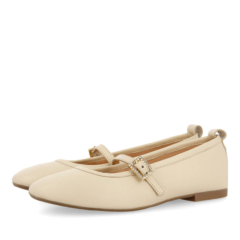 BALLET SLIPPERS WITH STRASS IN LEATHER PALERMO