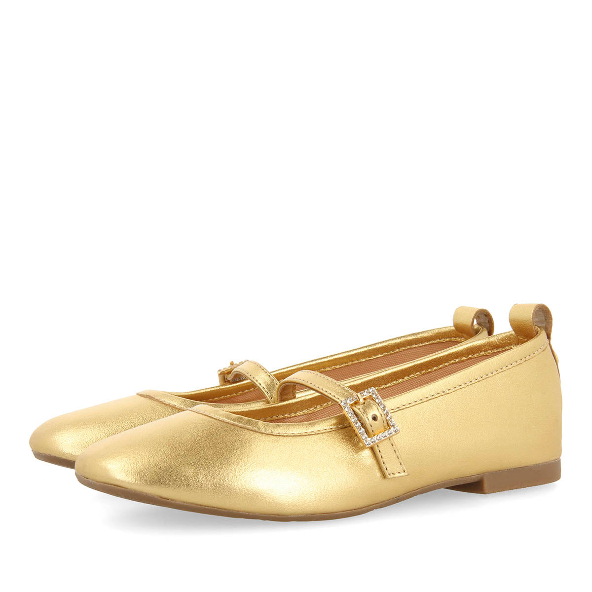 BALLET SLIPPERS WITH STRASS IN LEATHER PALERMO