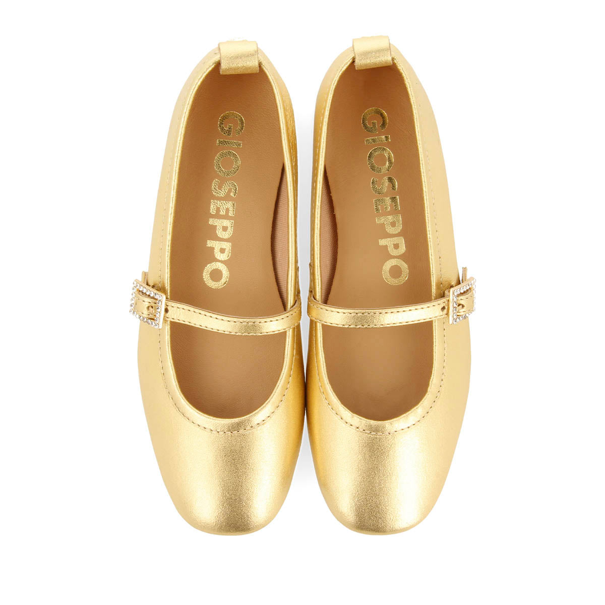 BALLET SLIPPERS WITH STRASS IN LEATHER PALERMO