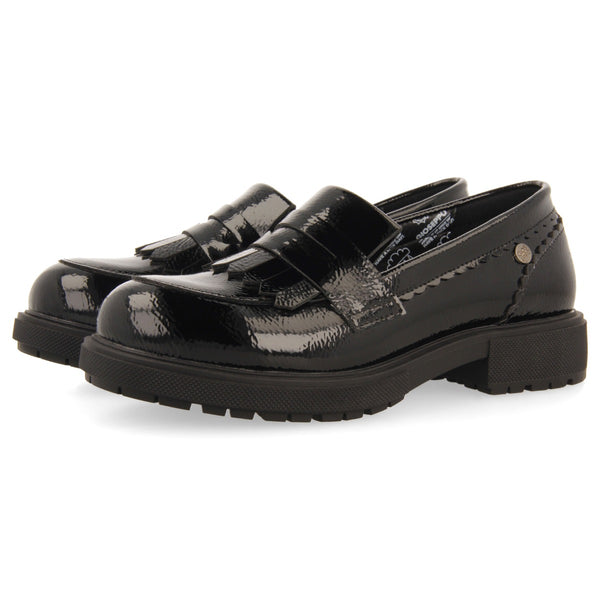 CHAUSSURES MOCASSIN AVEC EFFET VERNI ET MASQUE