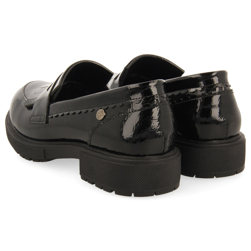 CHAUSSURES MOCASSIN AVEC EFFET VERNI ET MASQUE