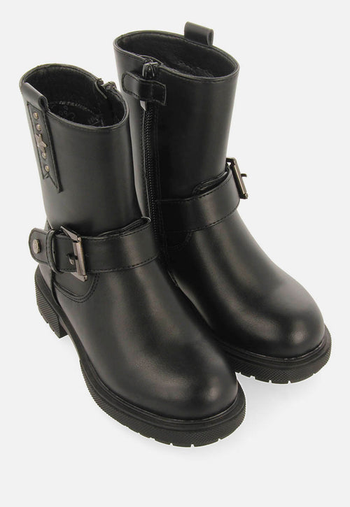 BIKER BOOTS WITH STUDS ON THE HEEL