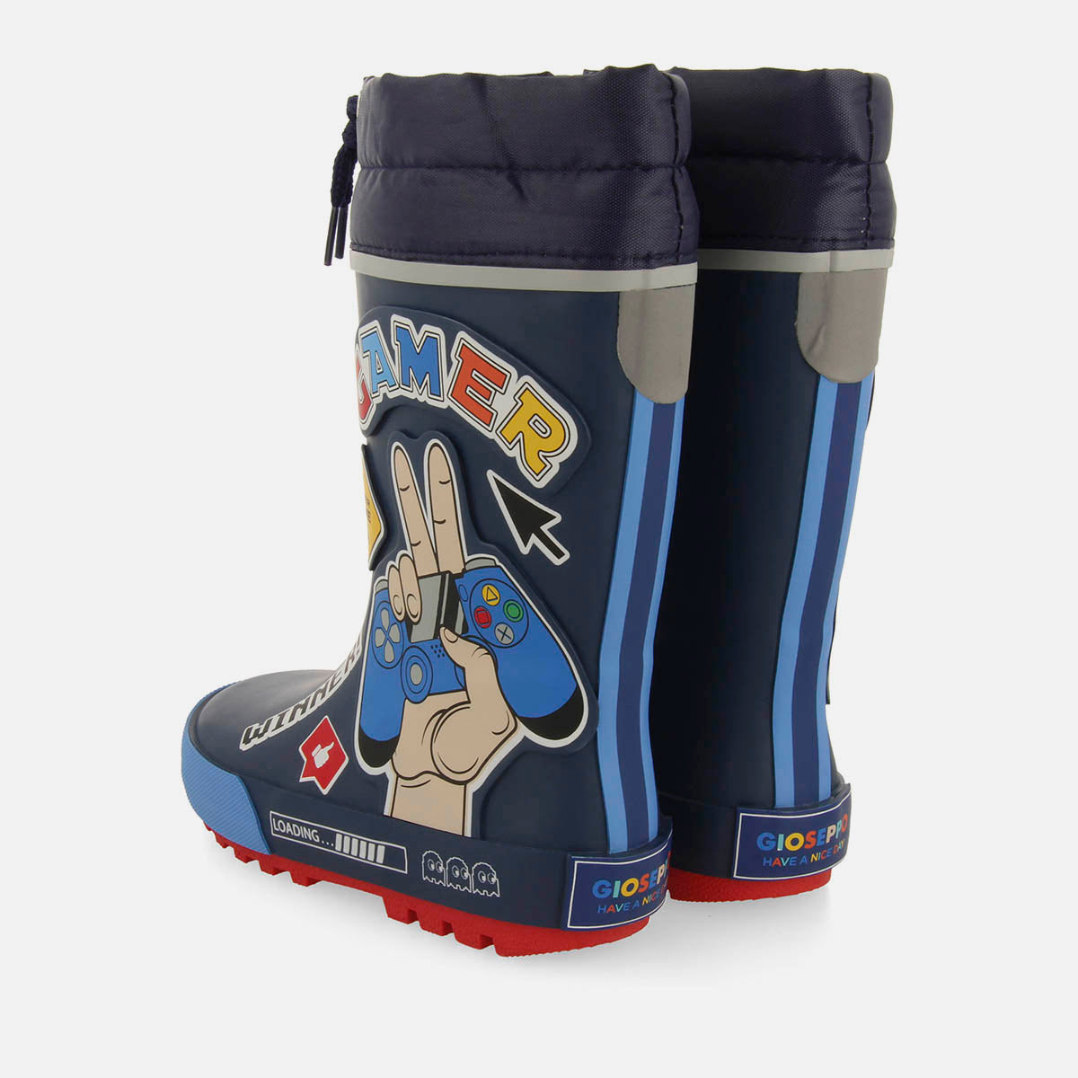 RUBBER BOOTS WITH PRINTED GAMER PATCHES BUSSENDE
