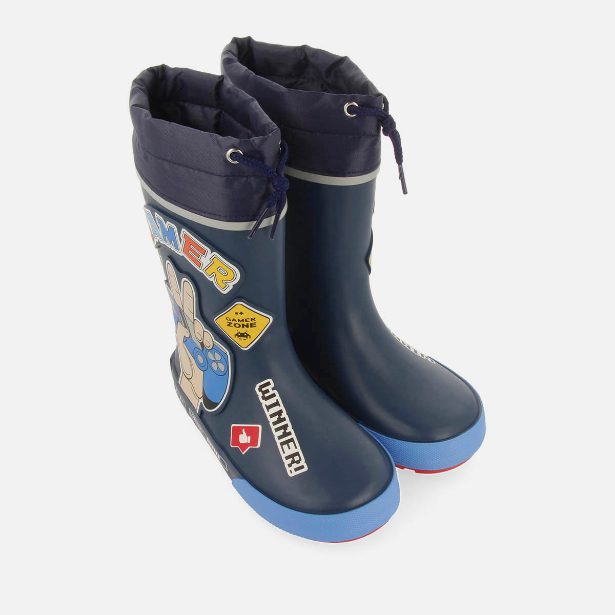 RUBBER BOOTS WITH PRINTED GAMER PATCHES BUSSENDE