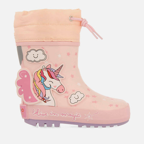 RUBBER BOOTS WITH FANCY PATCHES ON THE BACK