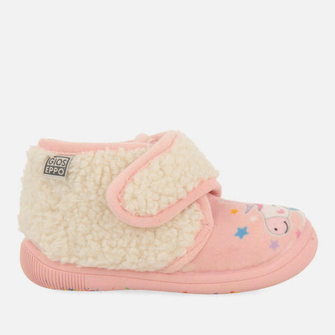 PINK HOUSE SLIPPERS WITH FANCY FUR SALTRUP