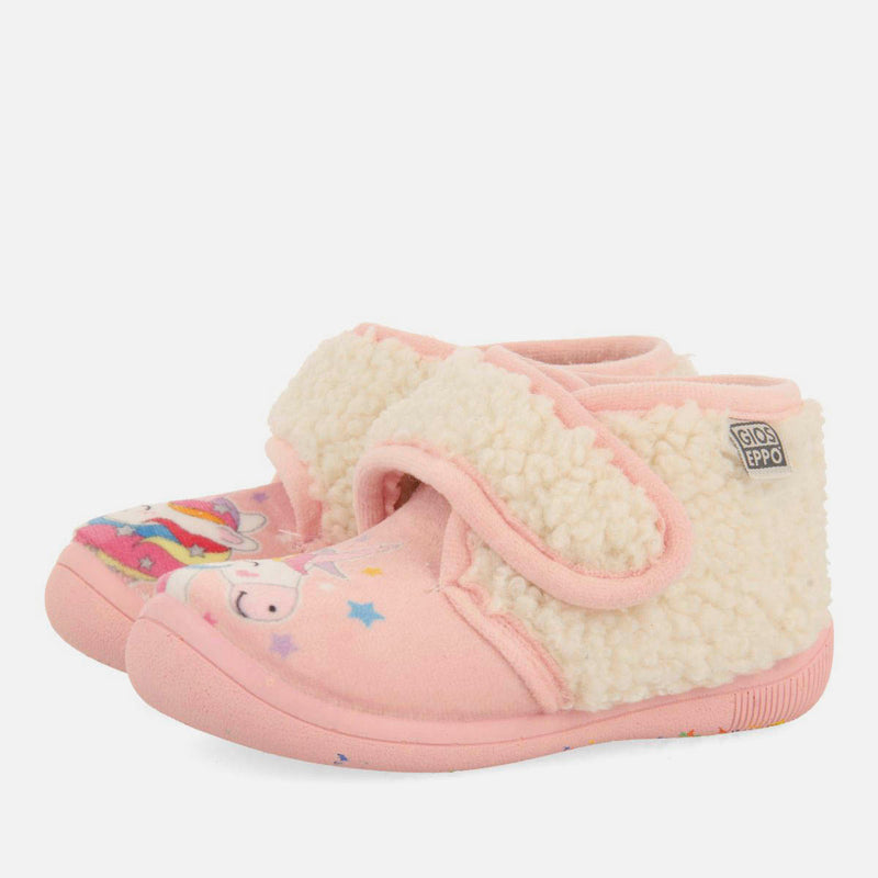 PINK HOUSE SLIPPERS WITH FANCY FUR SALTRUP