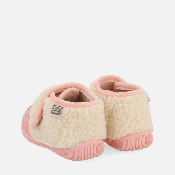 PINK HOUSE SLIPPERS WITH FANCY FUR SALTRUP
