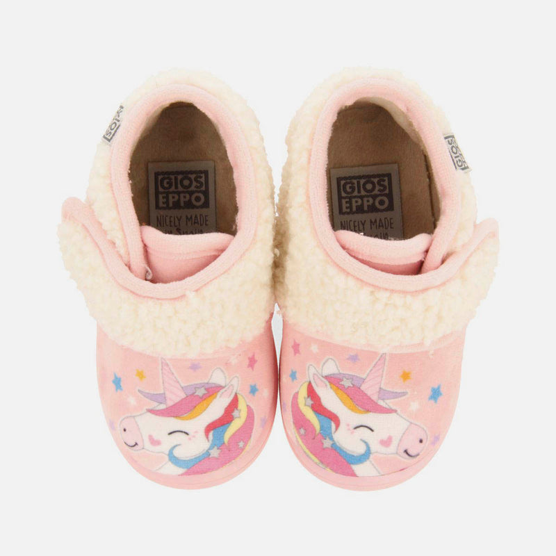 PINK HOUSE SLIPPERS WITH FANCY FUR SALTRUP