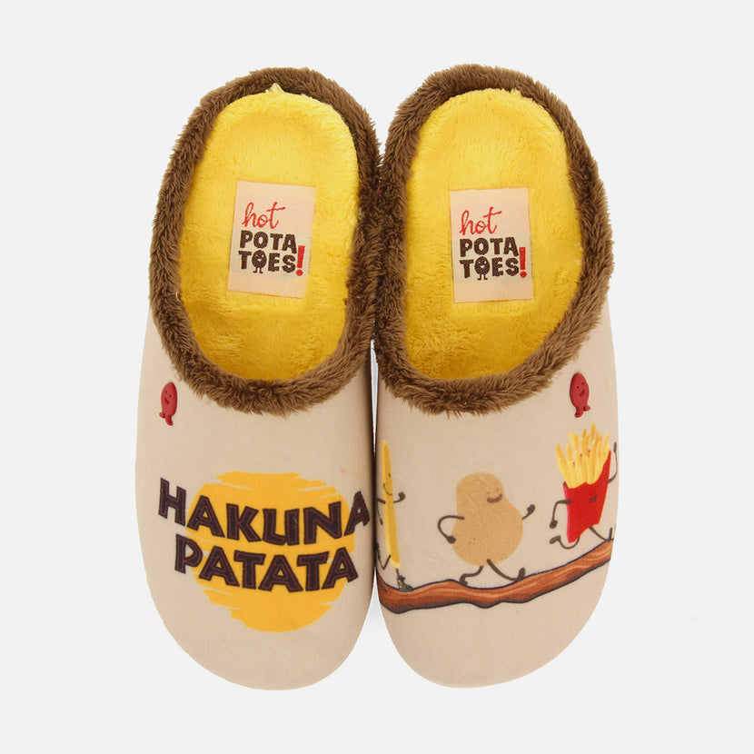 ZAPATILLAS DE CASA MENSAJE HAKUNA PATATA TISZALOK
