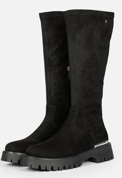 HIGH VELVET BOOTS WITH TRACK SOLE ENYING