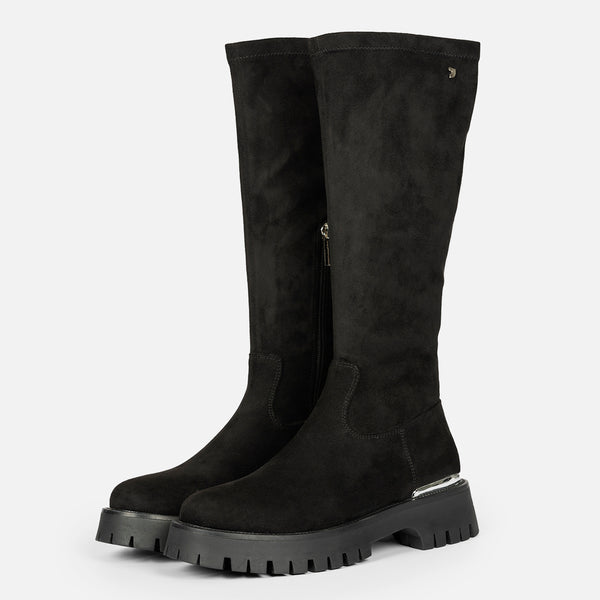 HIGH VELVET BOOTS WITH TRACK SOLE ENYING