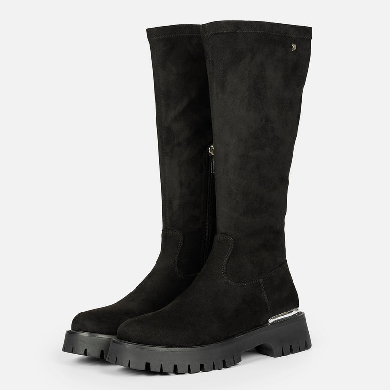HIGH VELVET BOOTS WITH TRACK SOLE ENYING
