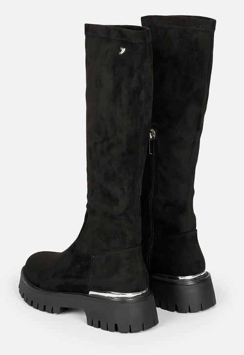 HIGH VELVET BOOTS WITH TRACK SOLE ENYING