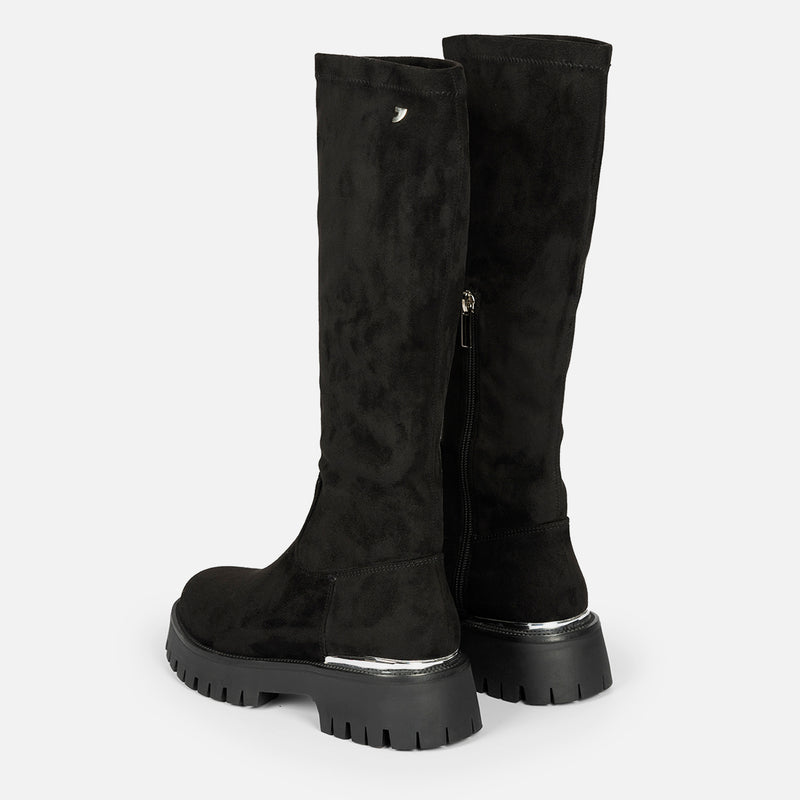 HIGH VELVET BOOTS WITH TRACK SOLE ENYING