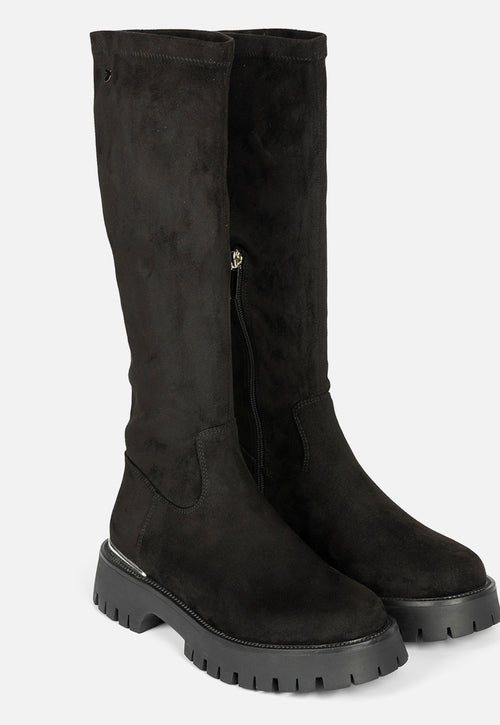 HIGH VELVET BOOTS WITH TRACK SOLE ENYING