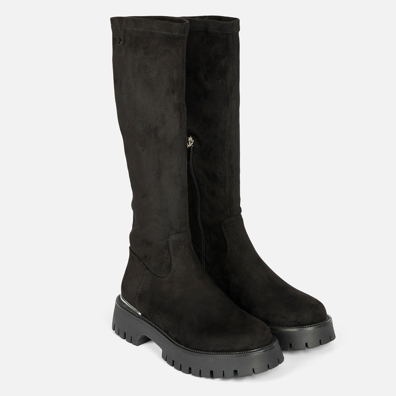 HIGH VELVET BOOTS WITH TRACK SOLE ENYING