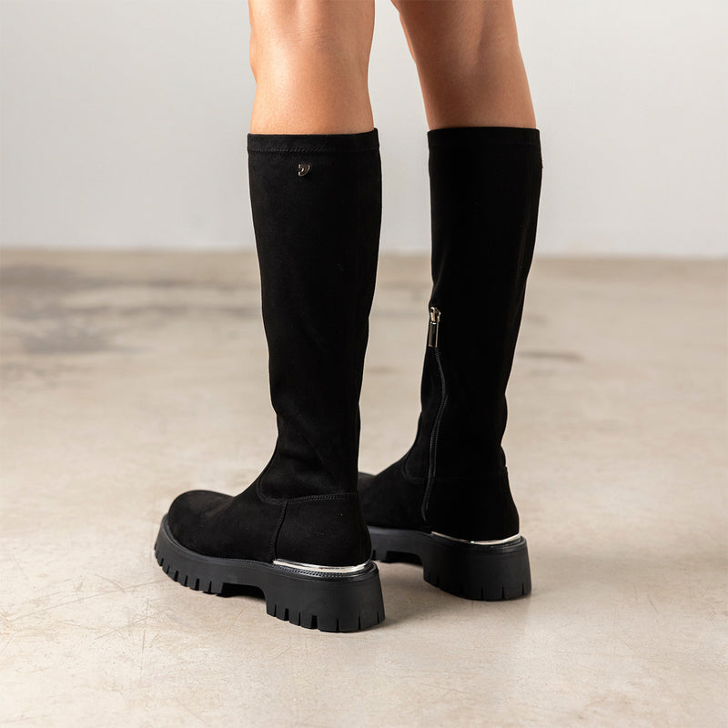 HIGH VELVET BOOTS WITH TRACK SOLE ENYING