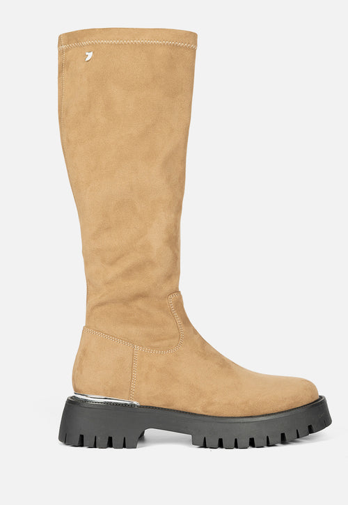 HIGH VELVET BOOTS WITH TRACK SOLE ENYING