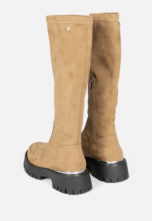 HIGH VELVET BOOTS WITH TRACK SOLE ENYING