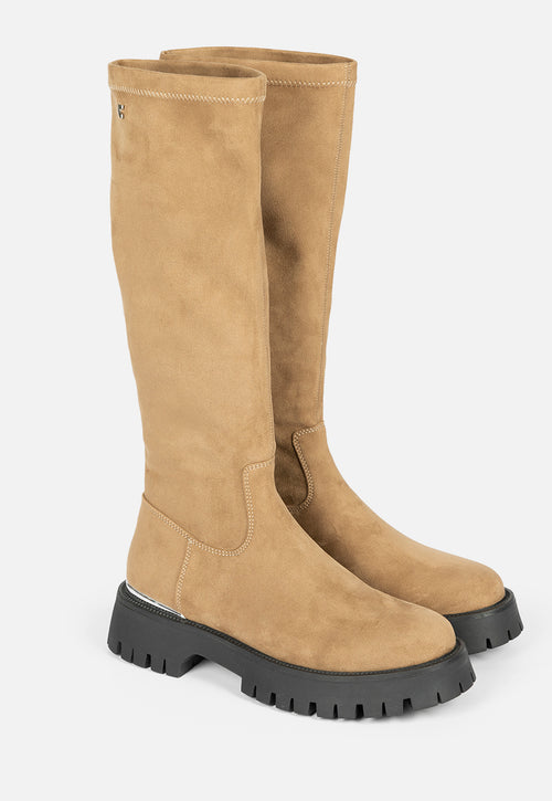 HIGH VELVET BOOTS WITH TRACK SOLE ENYING