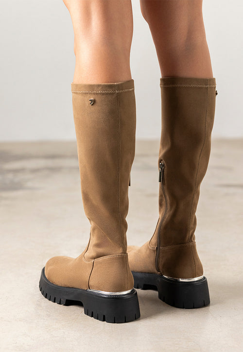 HIGH VELVET BOOTS WITH TRACK SOLE ENYING