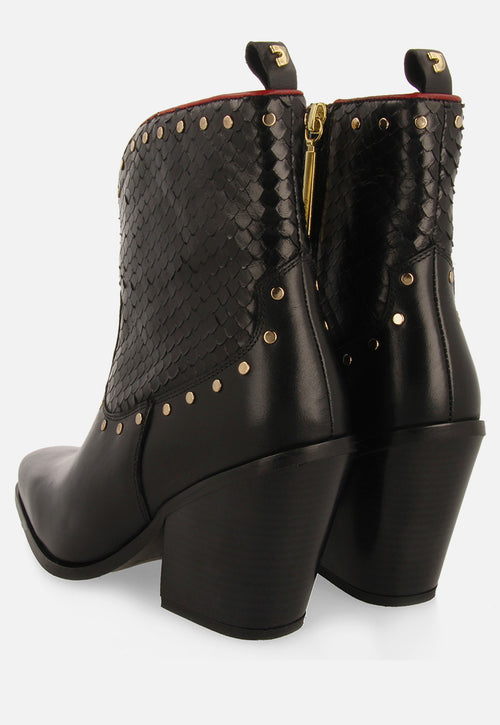 COWBOY LEATHER ANKLE BOOTS HEEL SAGERBY