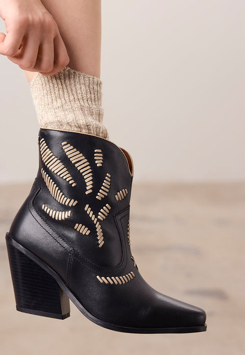 COWBOY BOOTS EMBROIDERED LEATHER RAJEC