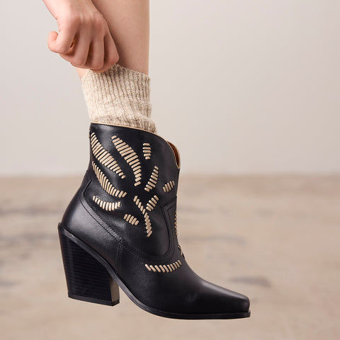 BOTINES COWBOY BORDADO PIEL RAJEC