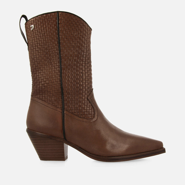 COWBOY BOOTS BRAIDED HEEL LEATHER AMPASS