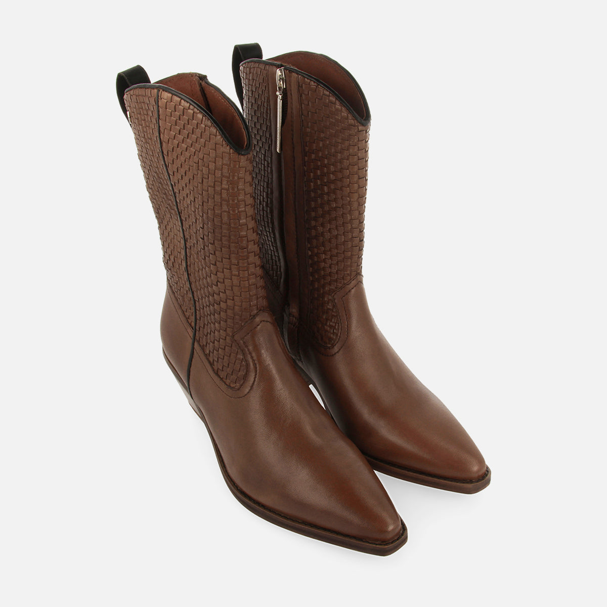 COWBOY BOOTS BRAIDED HEEL LEATHER AMPASS