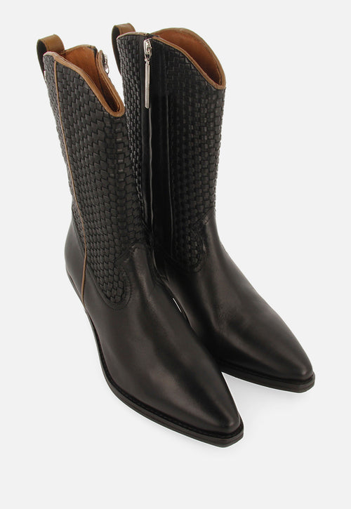 BOTAS COWBOY TRENZADO TACÓN PIEL AMPASS