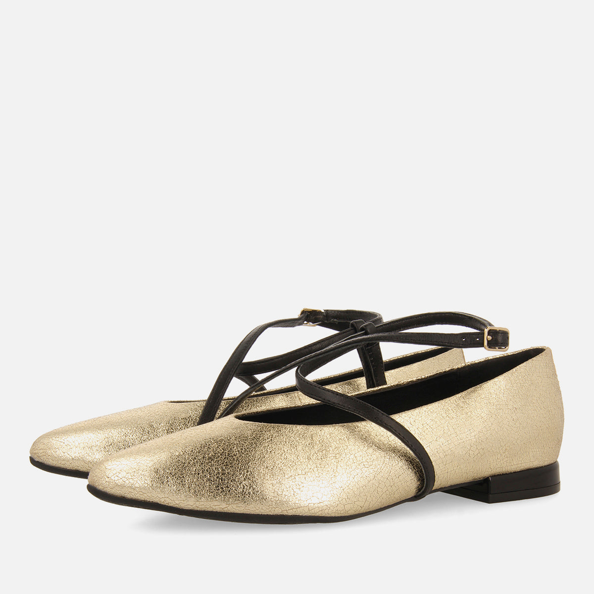 BALLERINE IN PELLE METALLIZZATA TURCHEVE