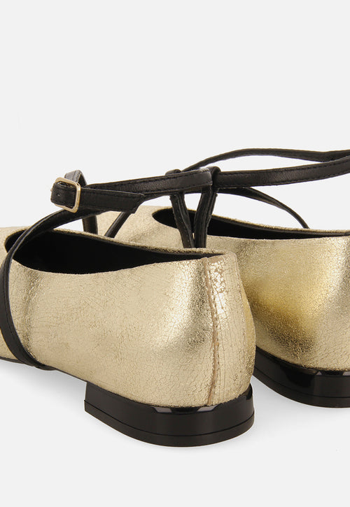 METALLIC LEATHER BALLET FLATS TURKEVE