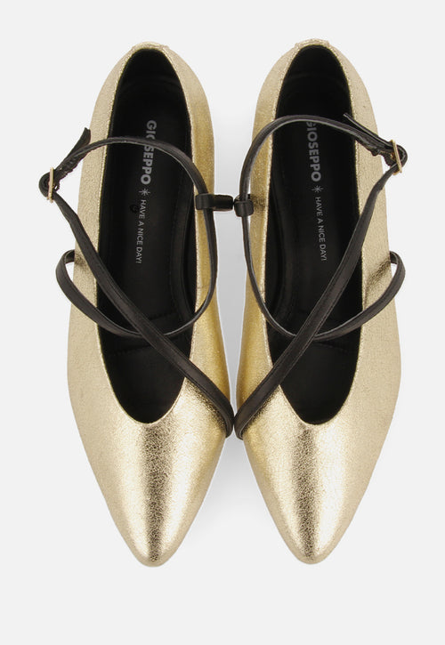 METALLIC LEATHER BALLET FLATS TURKEVE