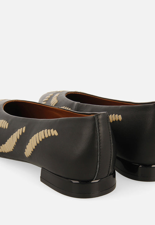 BALLERINE RICAMATE IN PELLE ZAMARDI