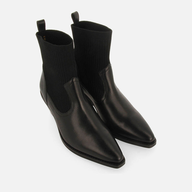 BOTINES COWBOY TIPO CALCETÍN TACÓN PIEL TAPOLCA