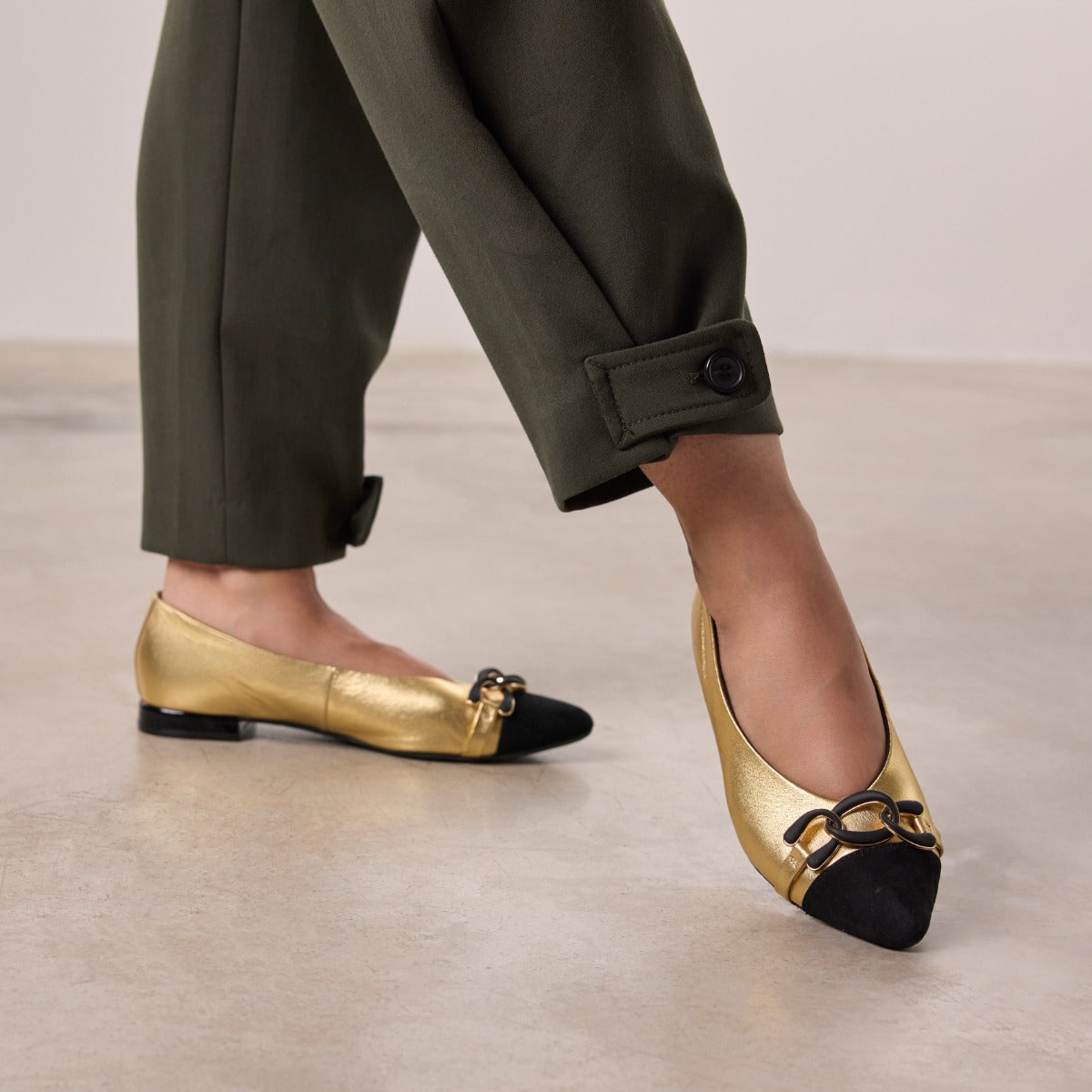 BALLERINE IN PELLE METALLIZZATA DAVIDE