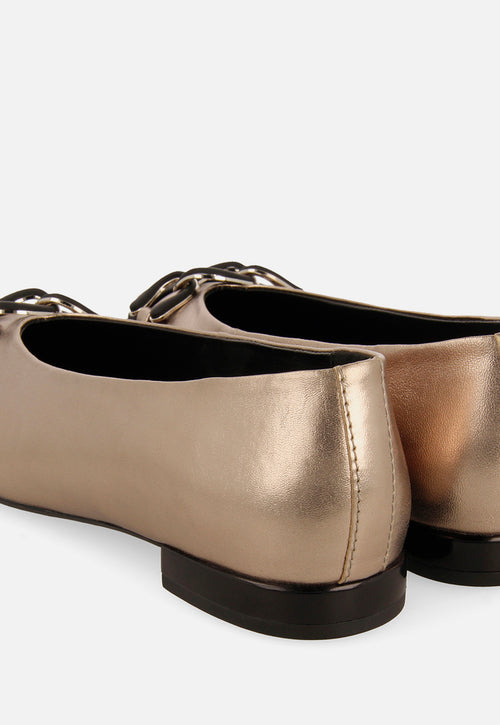 METALLIC LEATHER BALLET FLATS DAVINDE