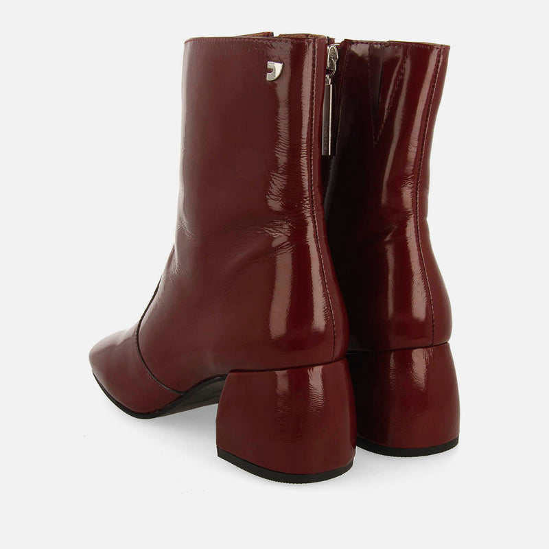 PATENT LEATHER ANKLE BOOTS WITH HEEL DUDINCE