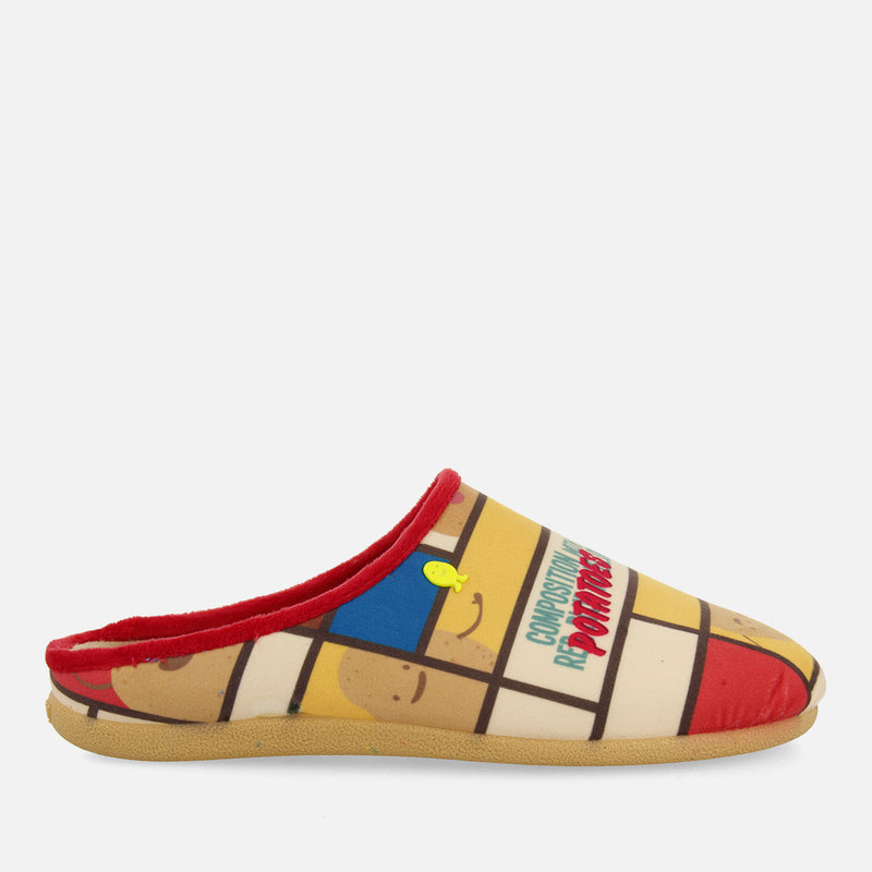 HEVES PRINT HOUSE SLIPPERS